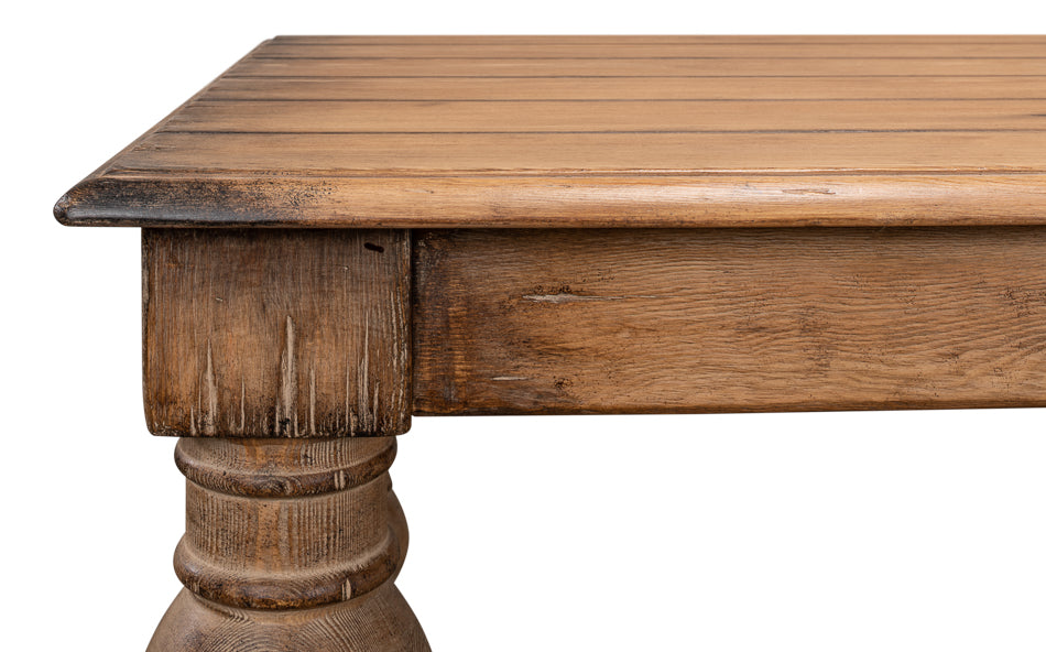Reclaimed Pine Baluster Legged Dining Table