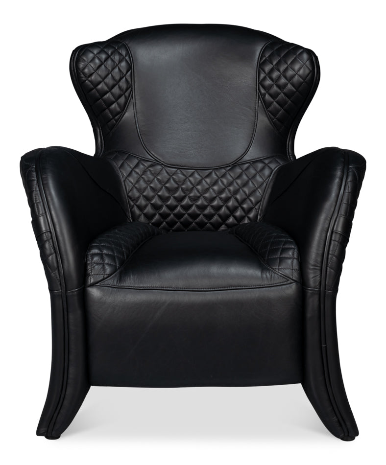 Colorado Leather Arm Chair - Black Onyx