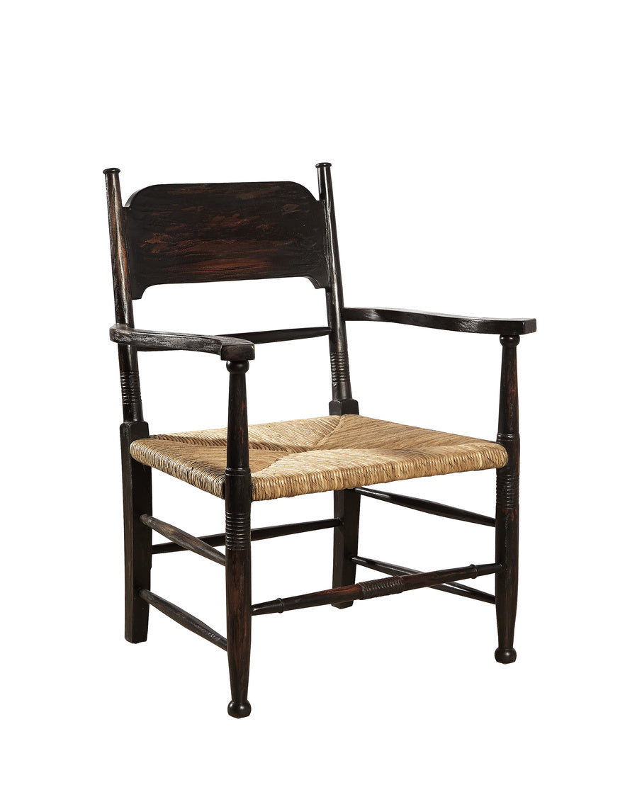Mahogany Wood Plantation Chairs with cushions, Black Wood Arm Chairs for sale