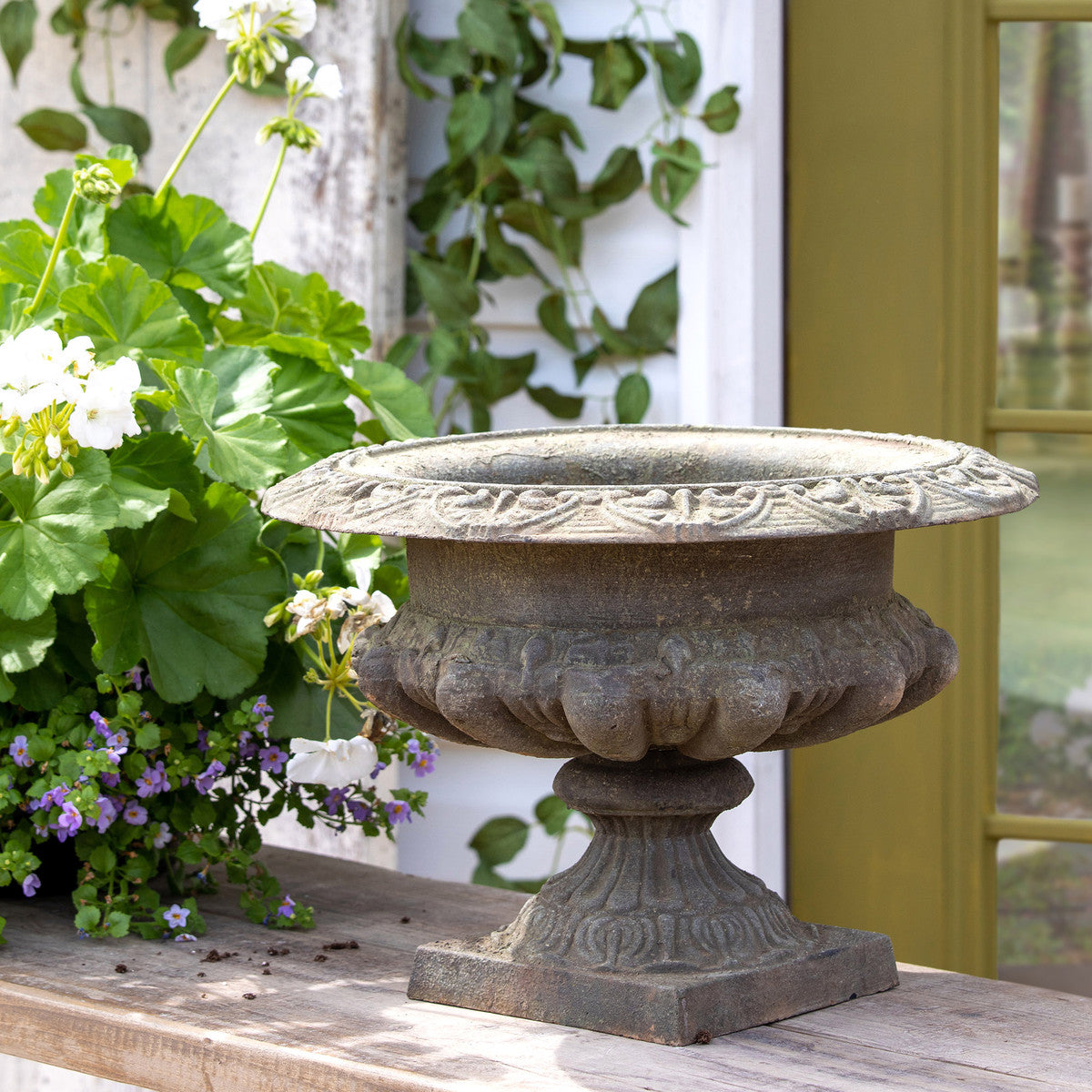 Restoration Hardware Iron Urns for sale, The Alley Exchange Iron Planters for sale