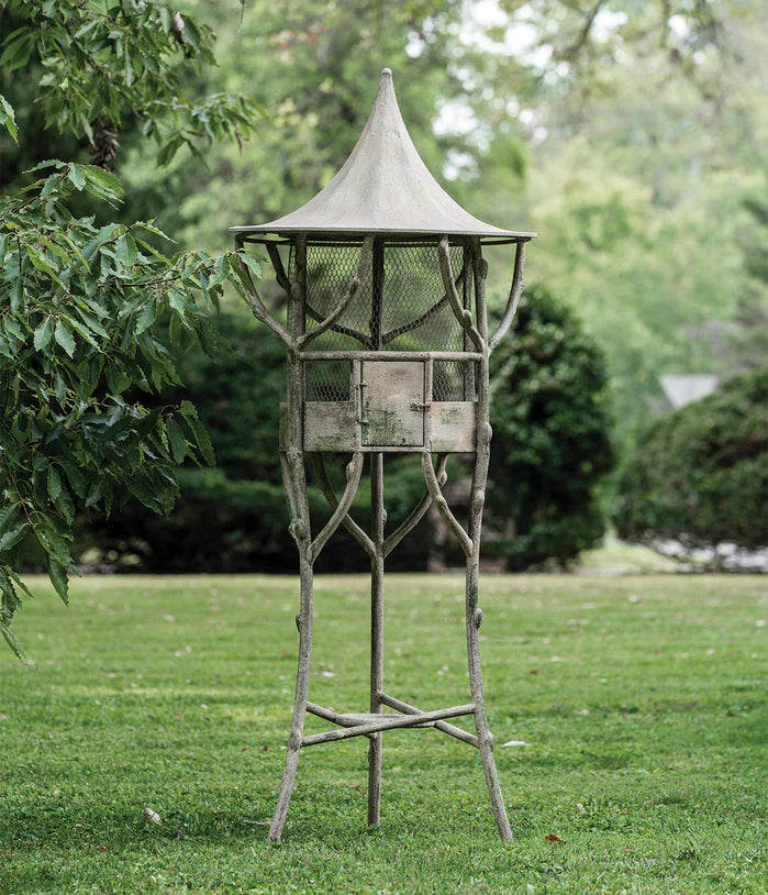 Faux Bois French Bird Aviary, Vintage Garden Bird House for sale