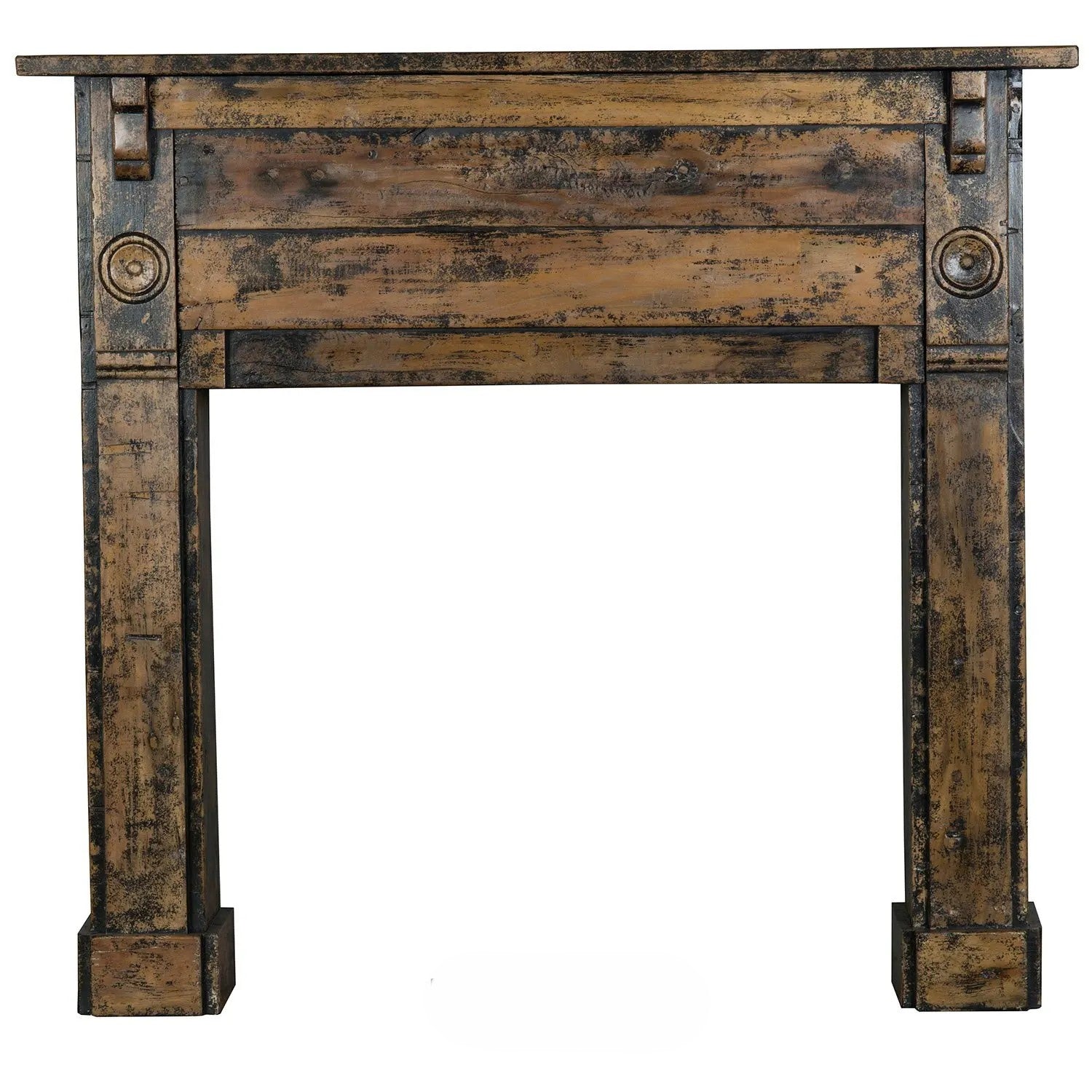 RUSTIC DISTRESSED WOOD FIREPLACE MANTLE FOR SALE, VINTAGE STYLE RUSTIC FIREPLACE SURROUND FOR SALE