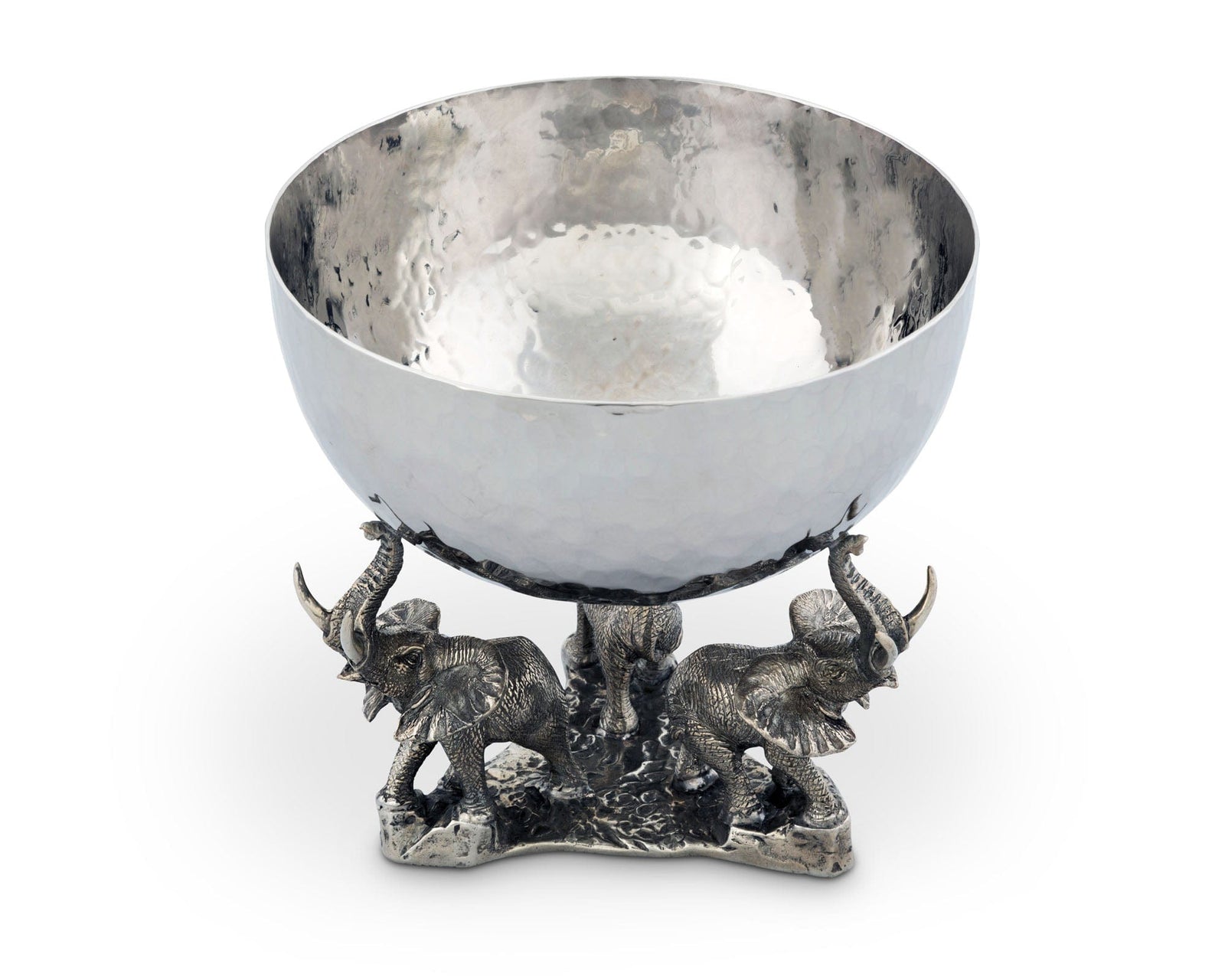 Stainless Bowl - Pewter Elephant Base