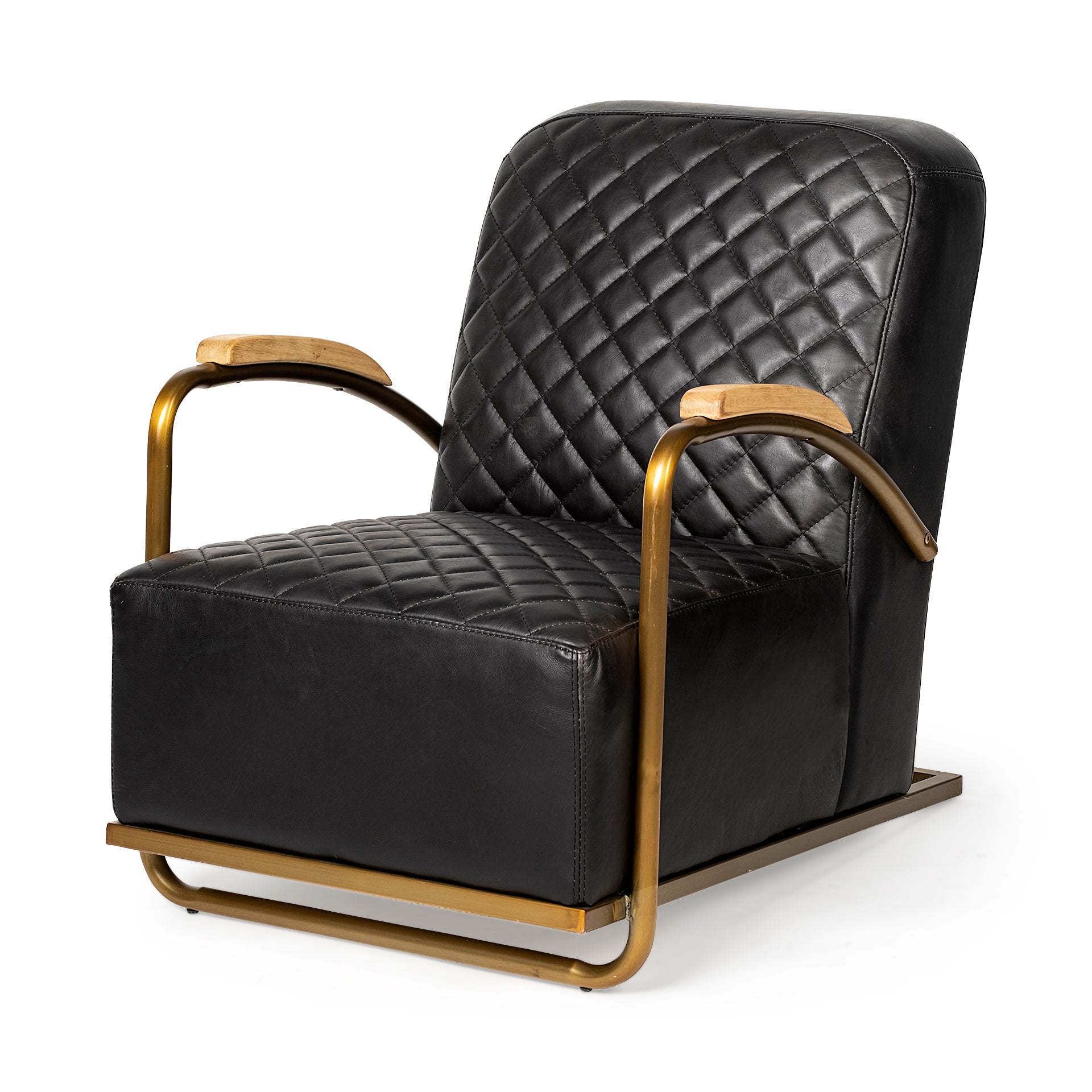 Burbank Black Leather Diamond Chair