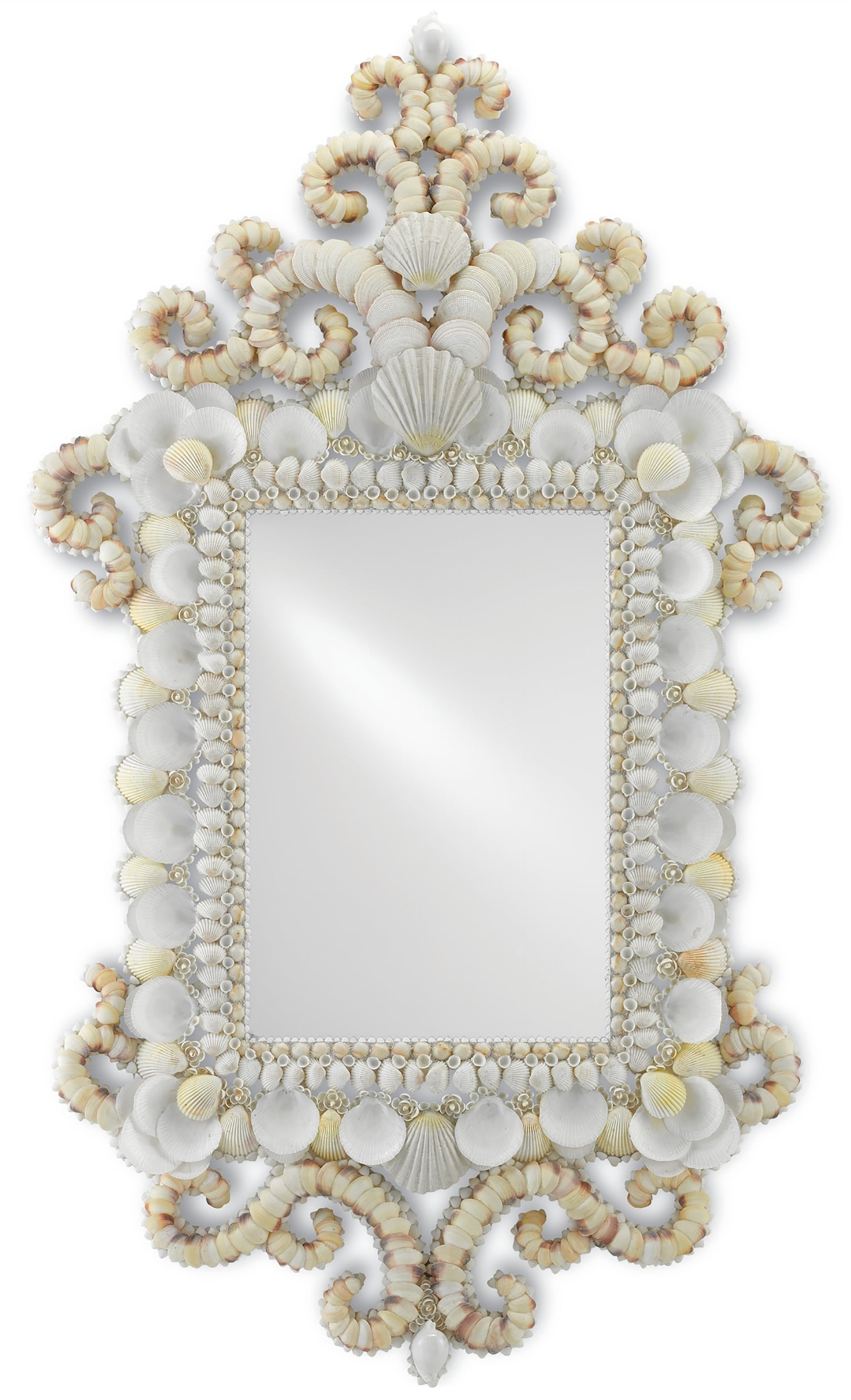 Ornate Mirror made of sea shells, Currey and Company Cecilia Mirror