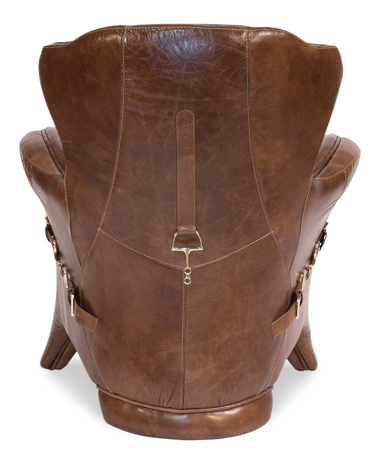 brown cuban leather arm chair, restoration hardware leather chairs for sale