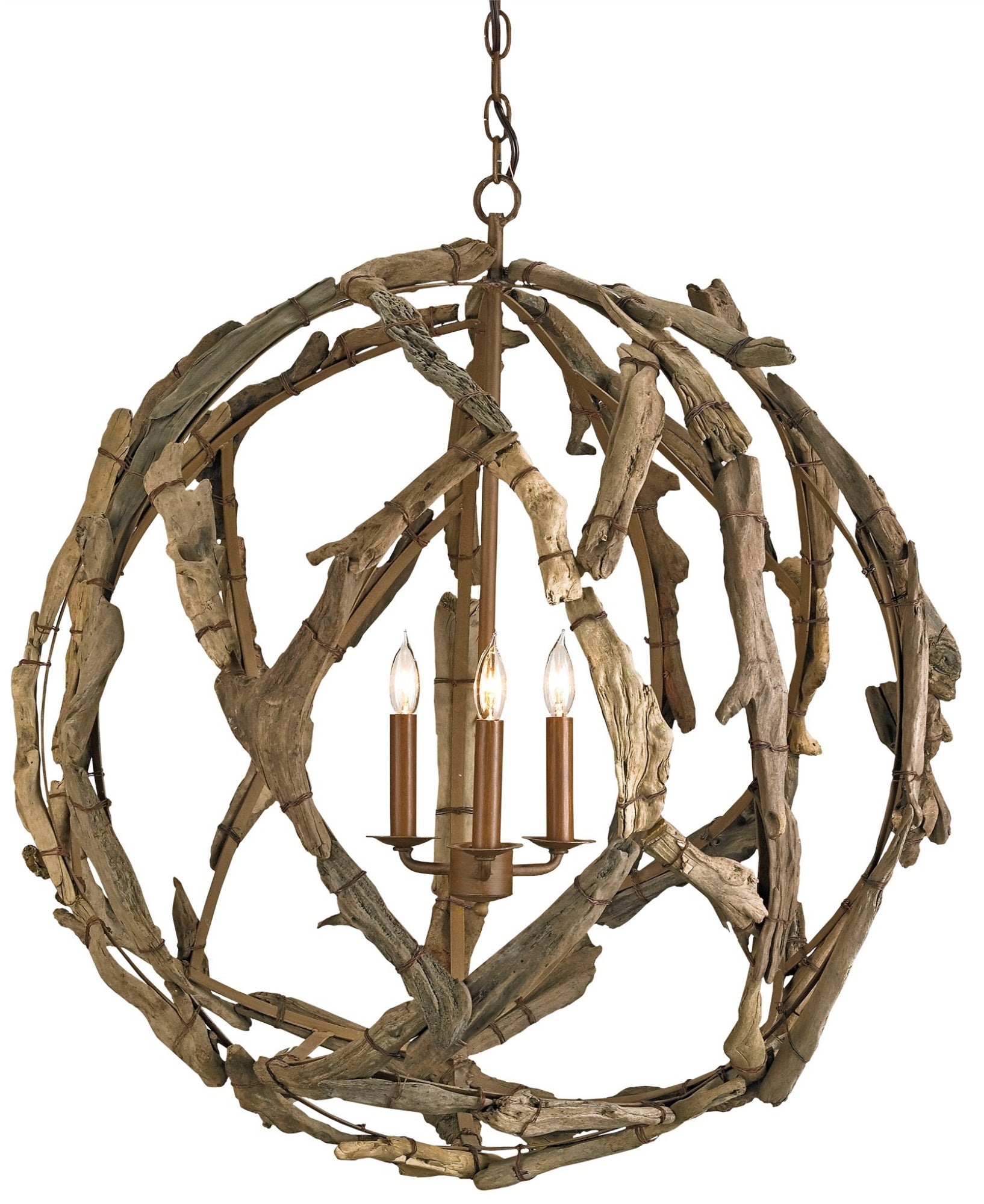 driftwood orb chandelier, rustic wood orb chandelier for sale