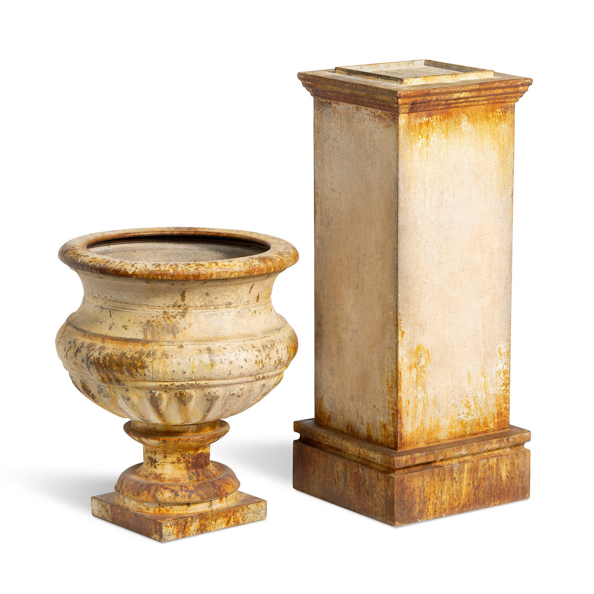 Park Hill Collection Aged Iron Urn with Pedestal