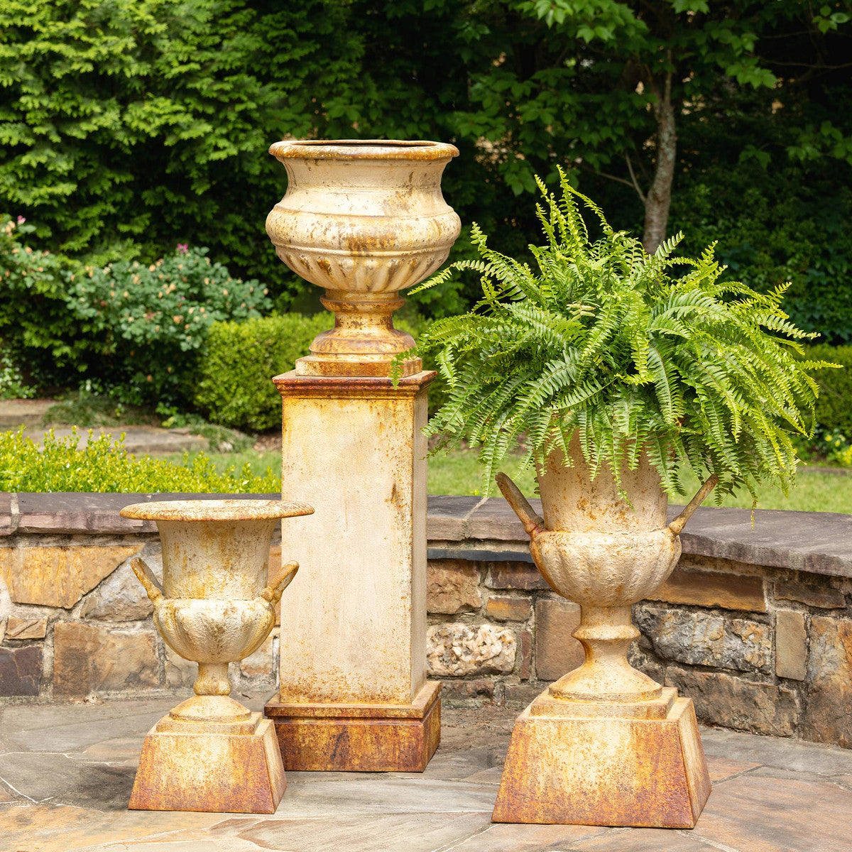 Restoration Hardware Iron Planters and Urns, Antique Iron Urns for sale