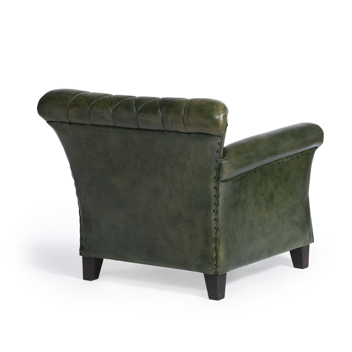 Green Fairmont Leather Armchair The Alley Exchange, Vintage Green Leather arm chair for sale