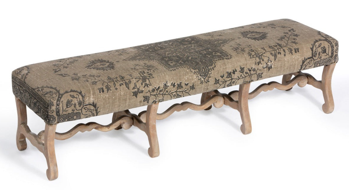 Upholstered french style bench for sale, vintage French bench for sale