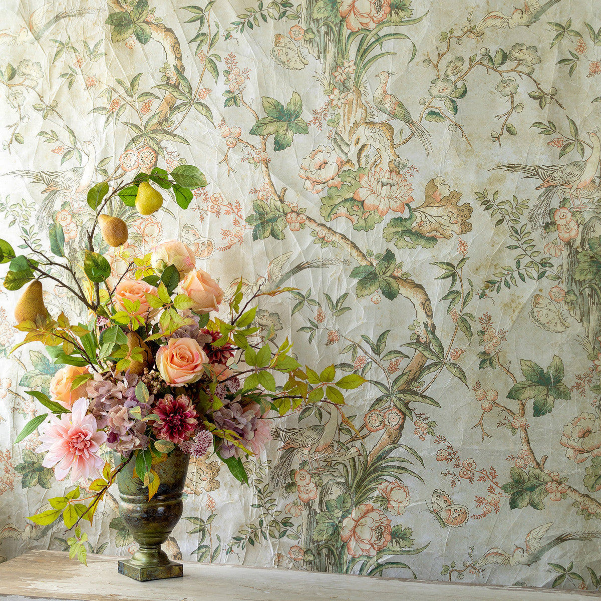 antique blossom flower wallpaper for walls, vintage floral wallpaper for walls