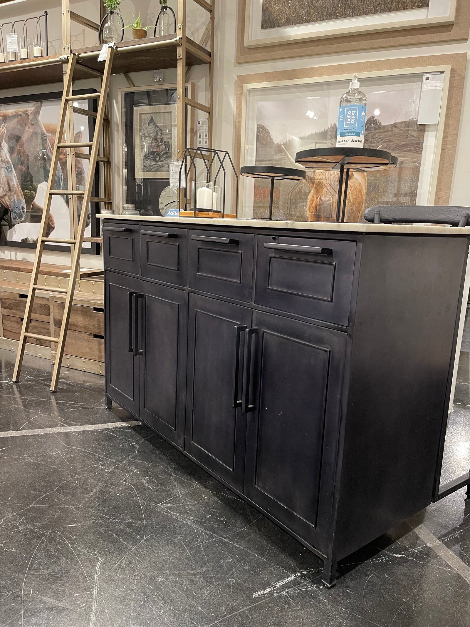 Café Marble Top Kitchen Island for sale, Black Marble Top Kitchen Island for sale