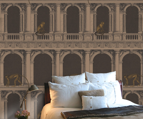 two monkeys wallpaper cole and son gold, cole and son fornasetti wallpaper collection