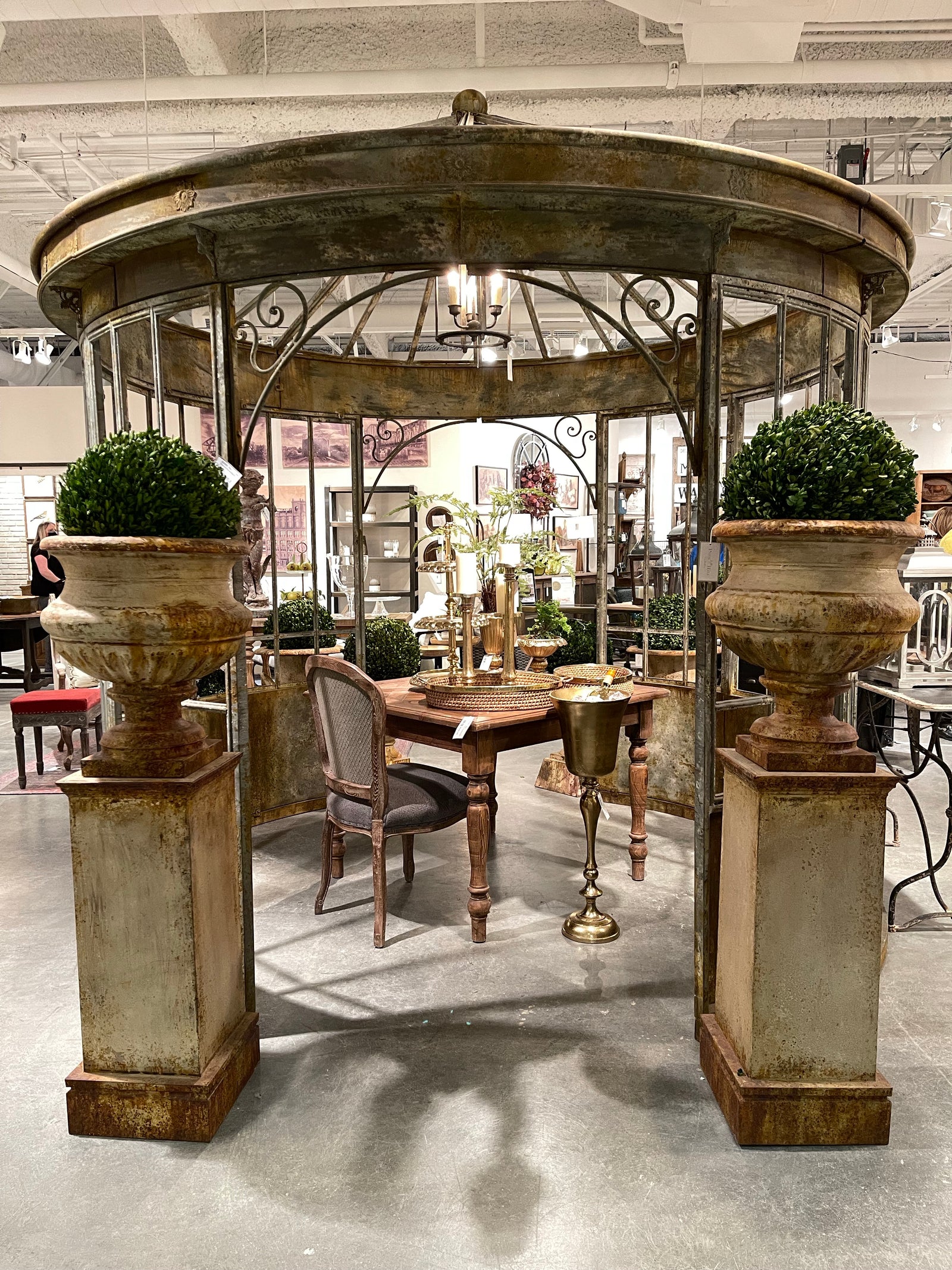 Vintage Aged Iron Gazebo for sale, Park Hill Aged Iron Greenhouse