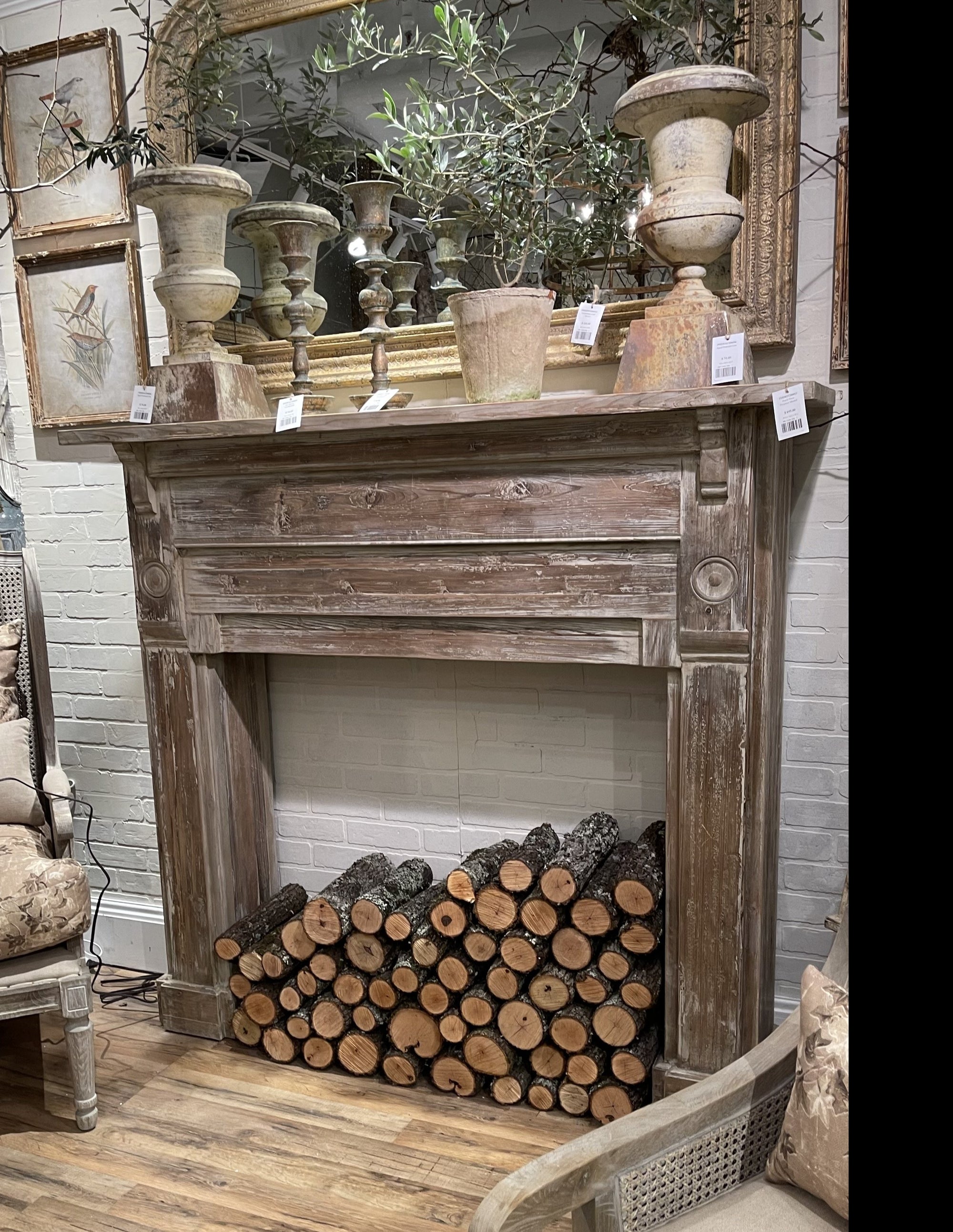 Reclaimed Pine Fireplace Mantel for sale, Antique Wooden Fireplace Mantel for sale