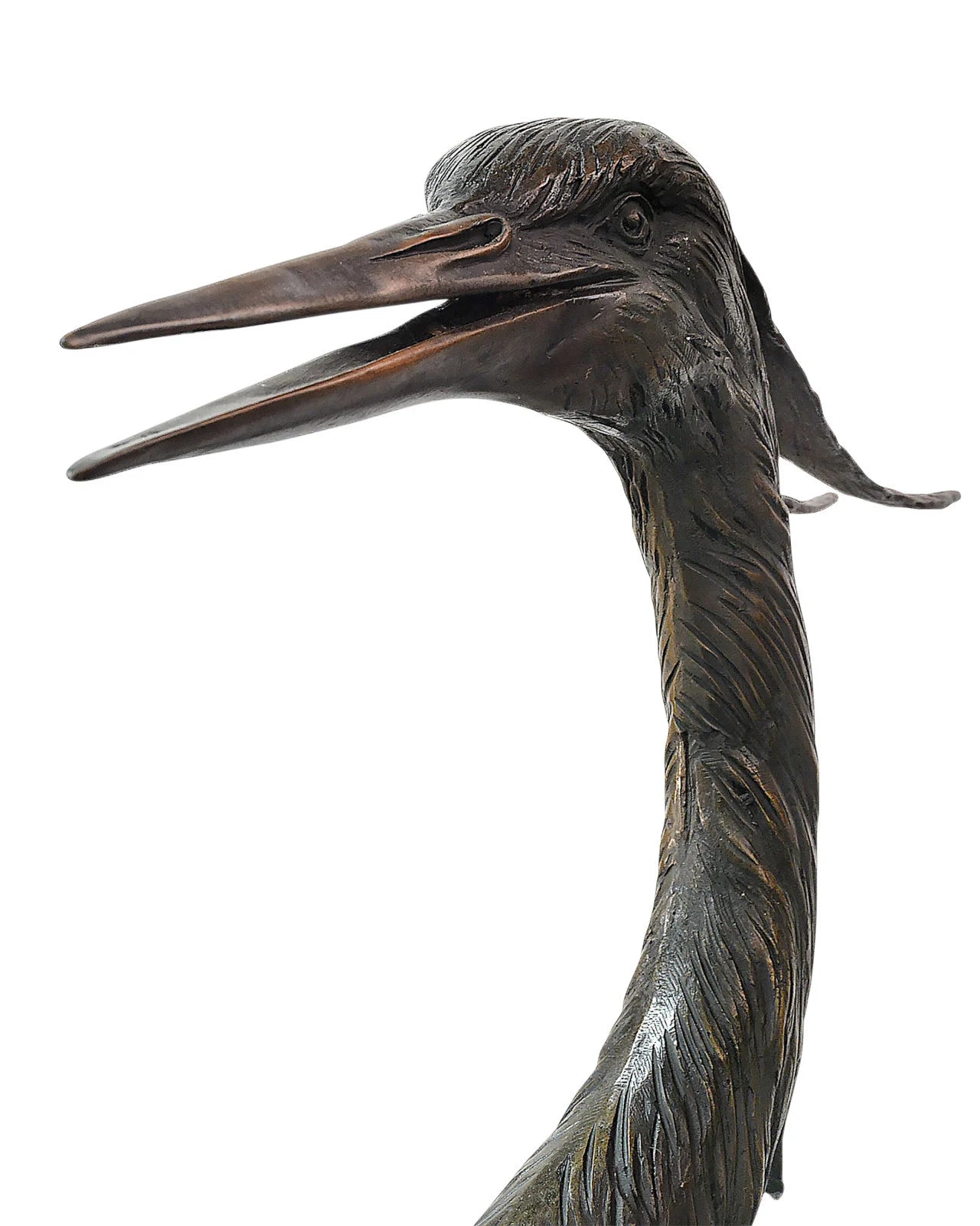 Herons on Branch Bronze Sculptures, Large Bird Bronze Statuary for sale