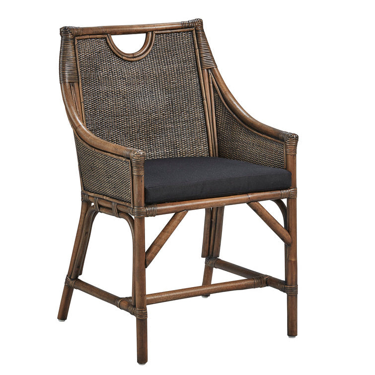 Black Rattan Dining Chairs, Coastal Rattan Dining Chairs