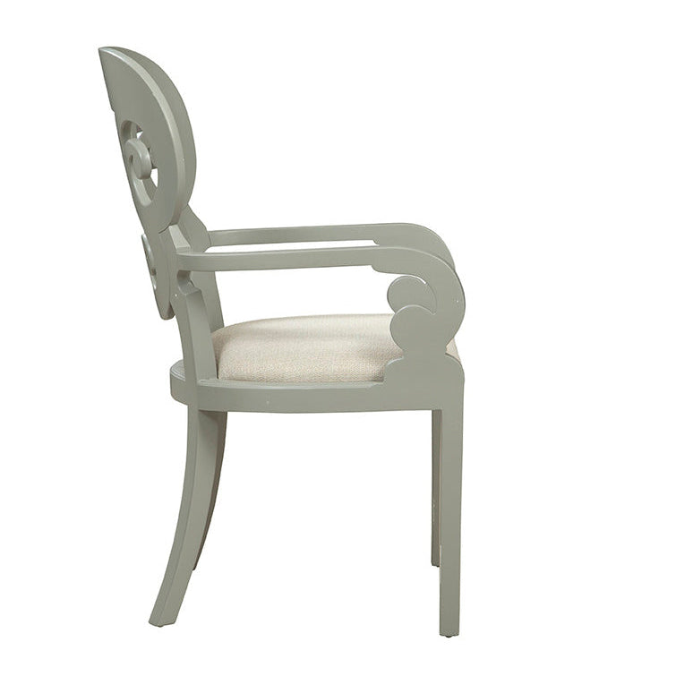 Grey Carved Back Chair
