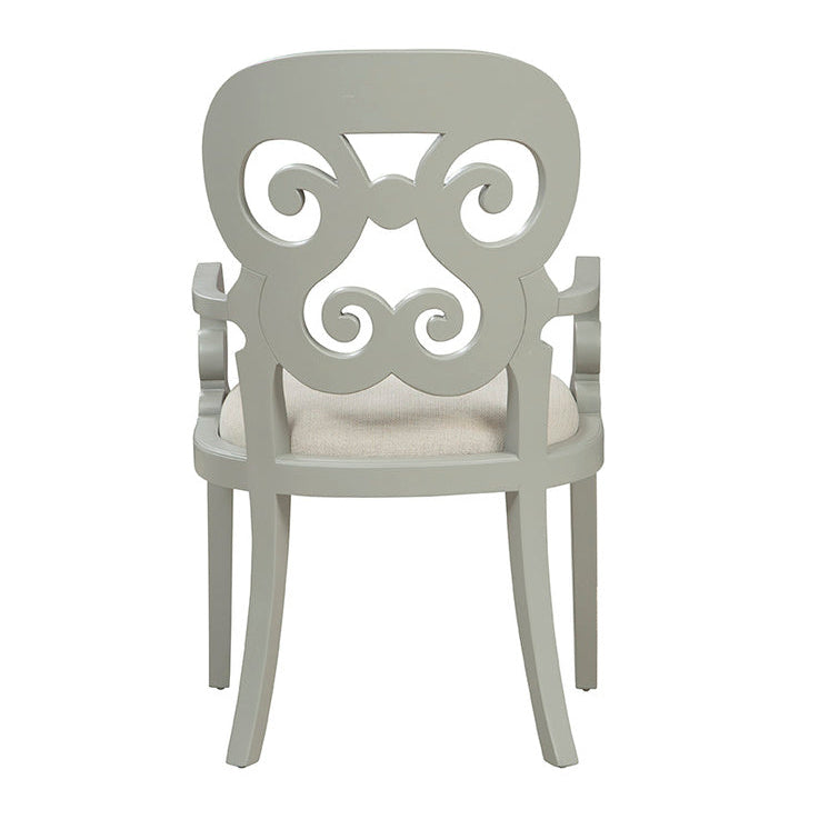 Grey Carved Back Chair
