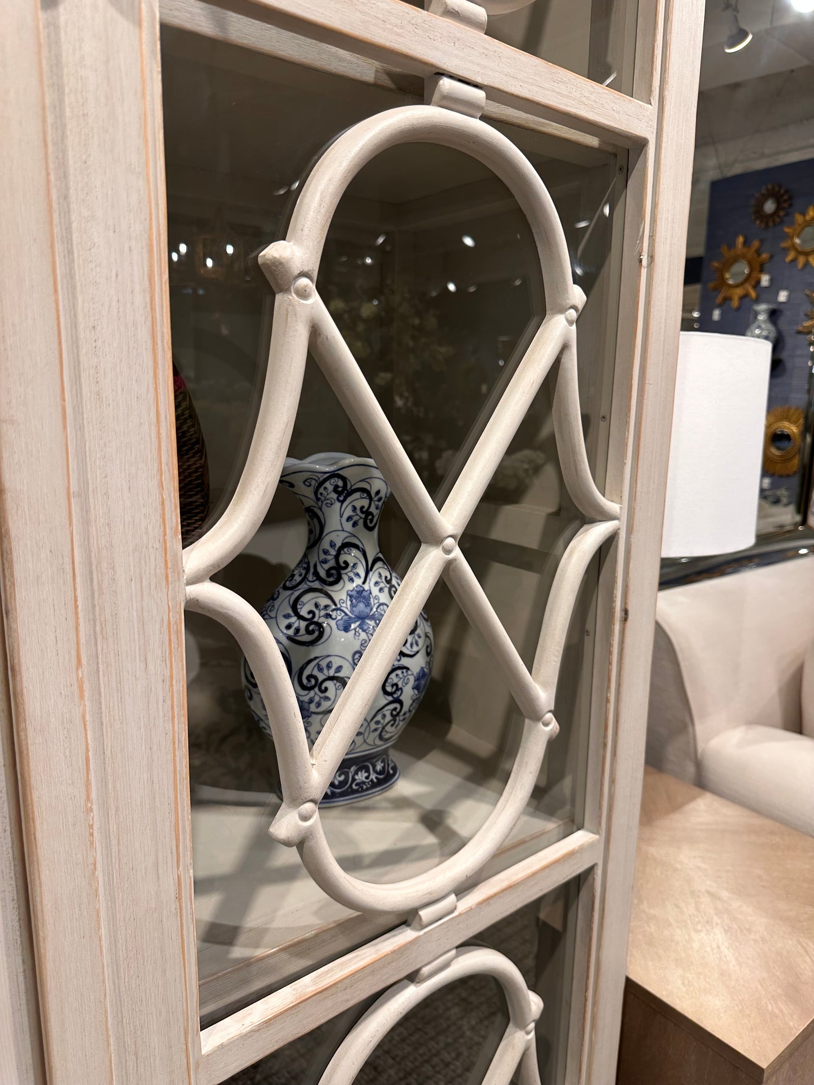 Southern Home Wood Cabinet With Glass Doors