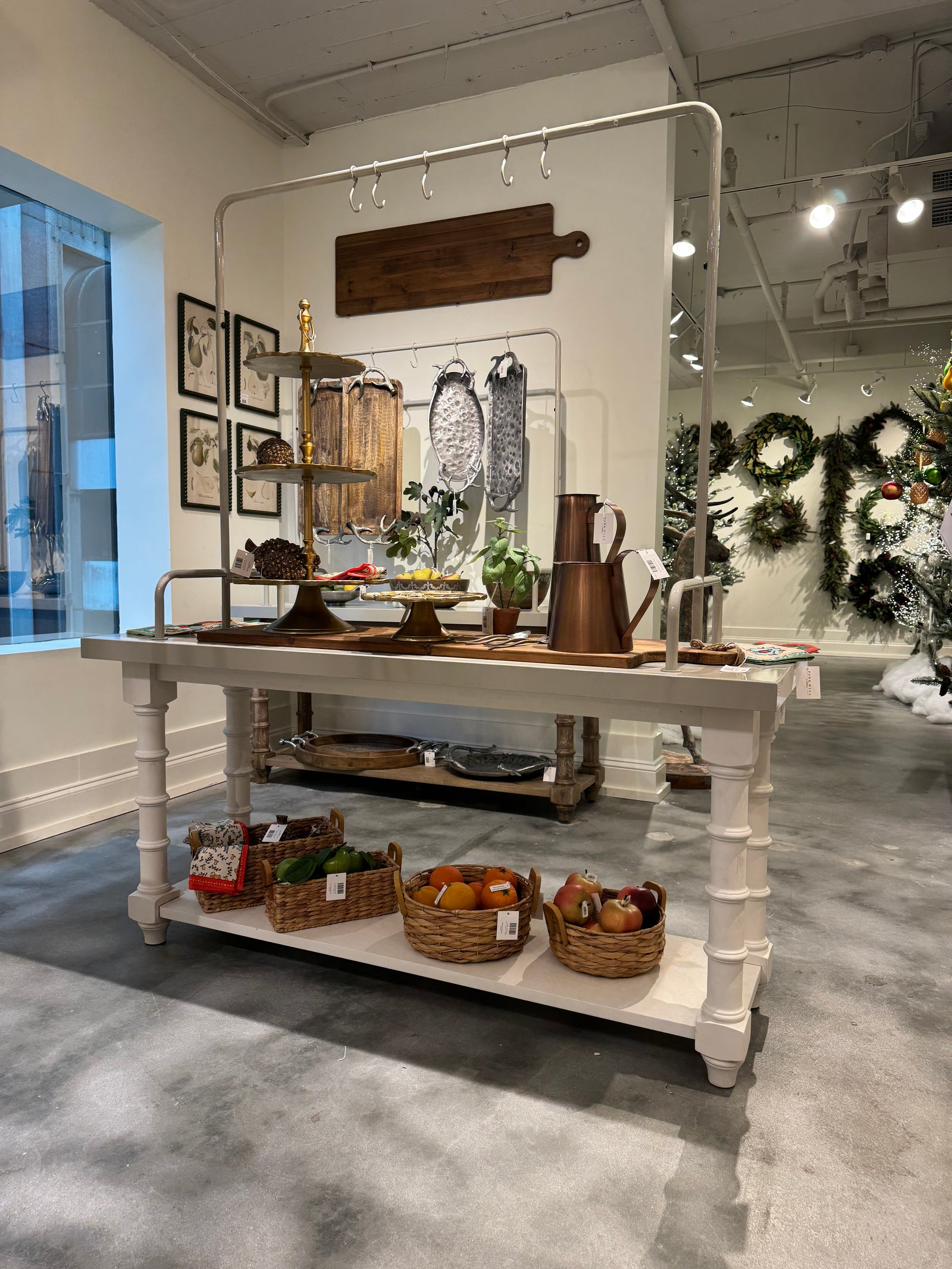 White metal topped kitchen island, modern kitchen island for sale