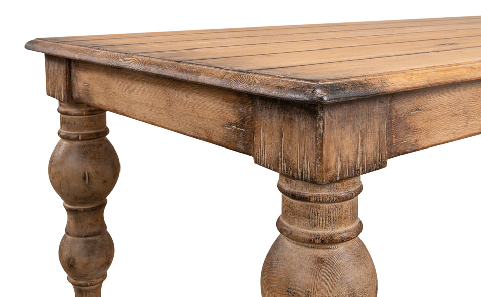 Reclaimed Pine Baluster Legged Dining Table