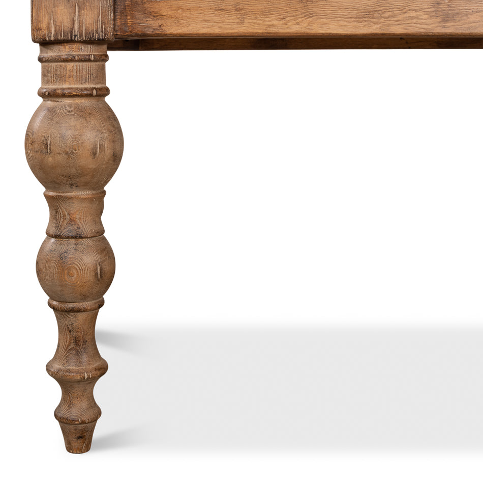 Reclaimed Pine Baluster Legged Dining Table