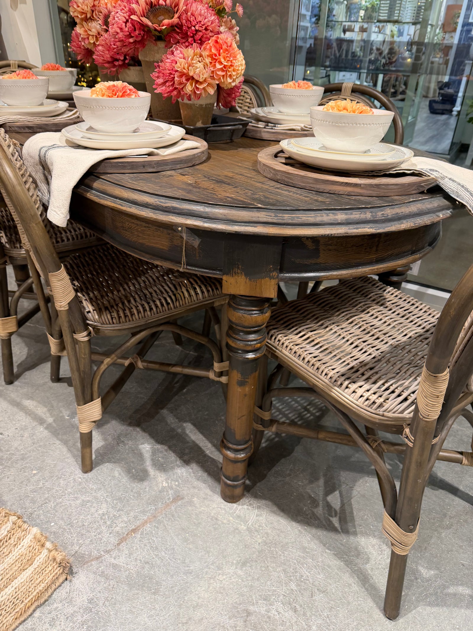 Vintage Wooden Farmhouse Dining Table