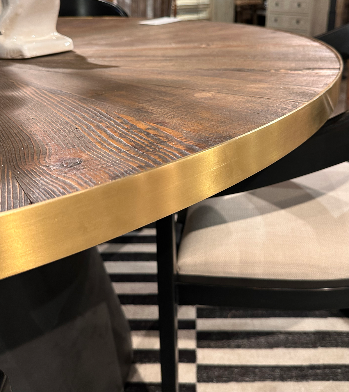 Champagne Rimmed Dining Table