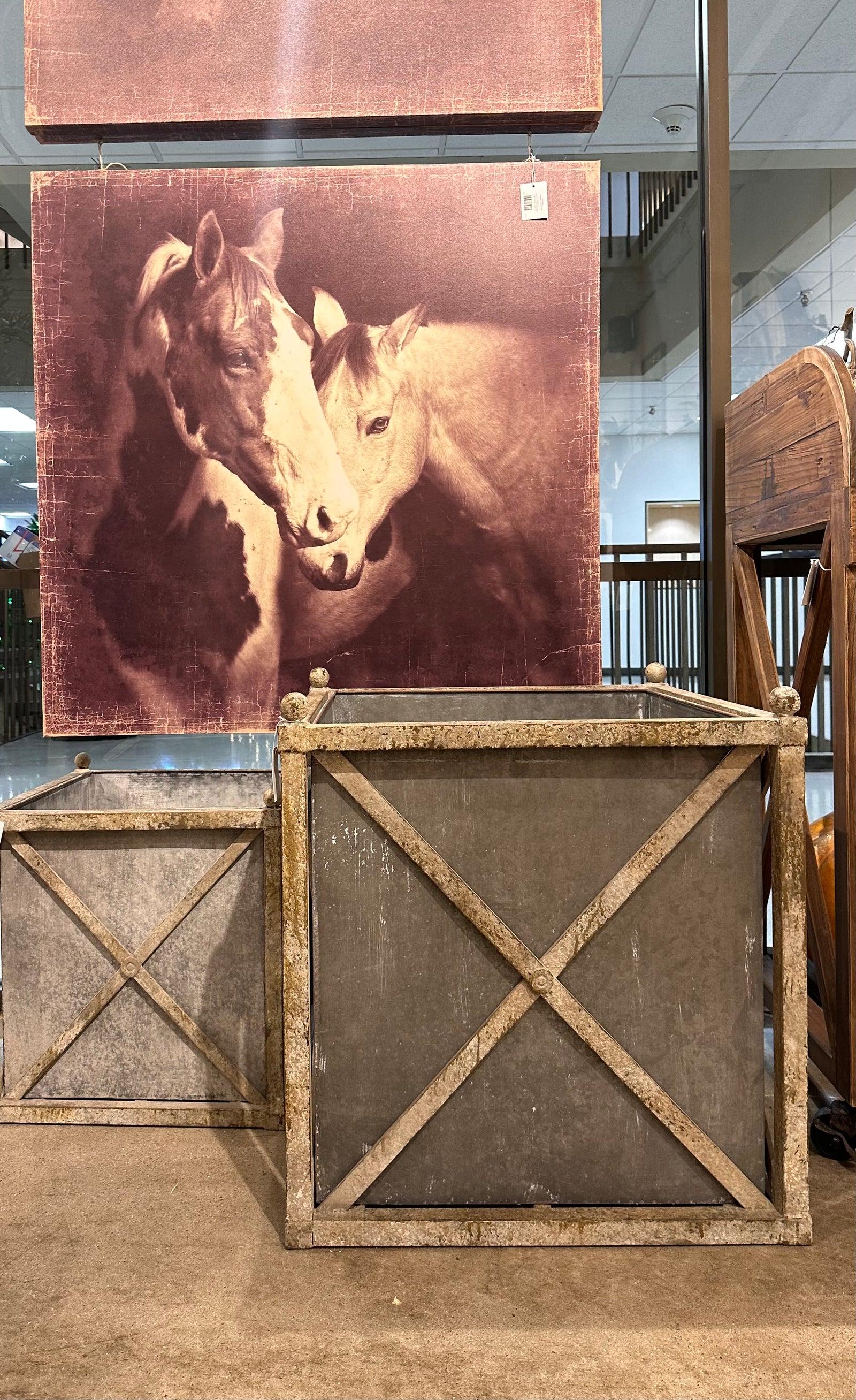 Aged Iron Estate Planters for sale, Restoration Hardware garden planters for sale