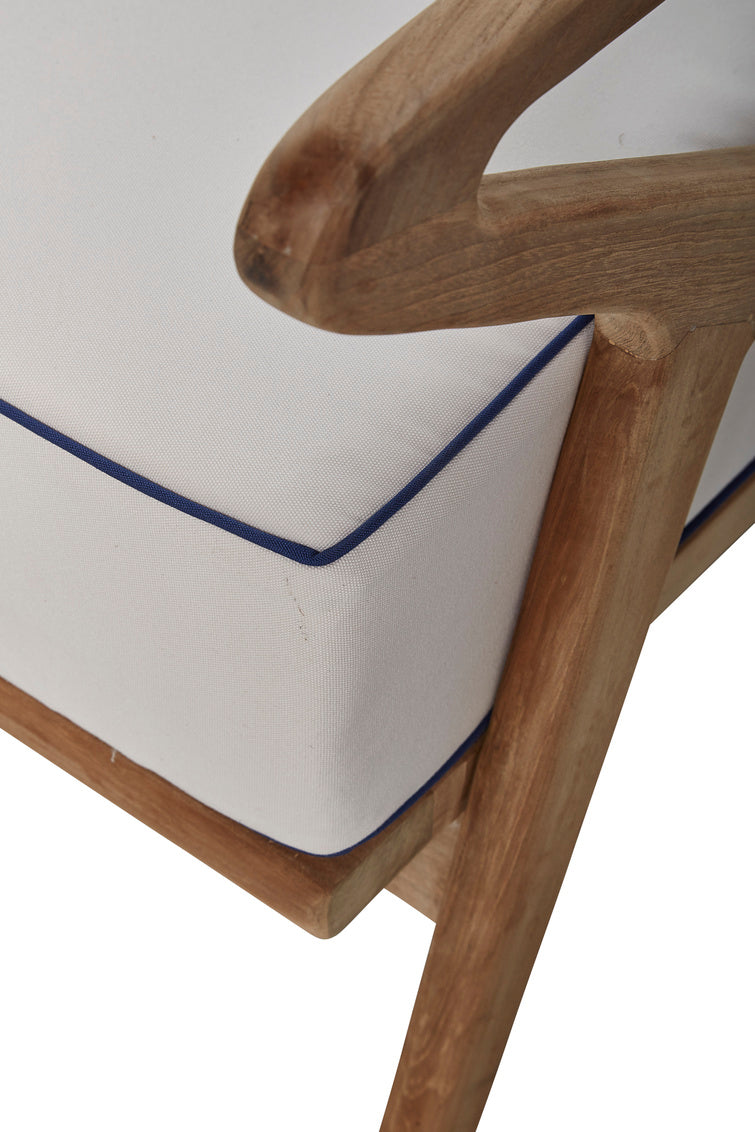 Mid-Century Angular Outdoor Teak Chair X2