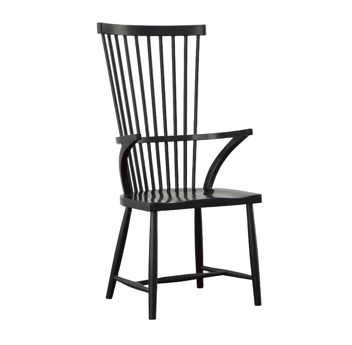 Antique Style High Back Dining Chair, Black Windsor dining chair for sale