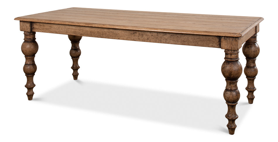 Oak Baluster Legged Dining Table