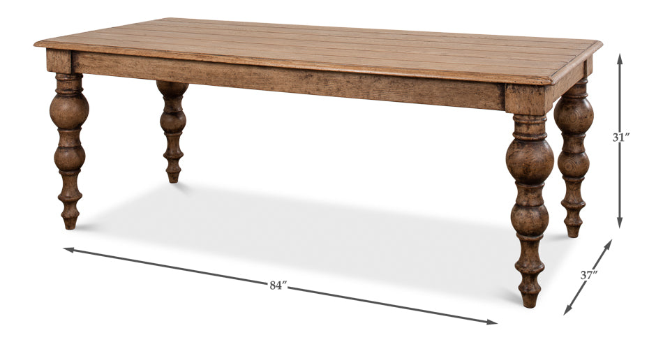 Oak Baluster Legged Dining Table