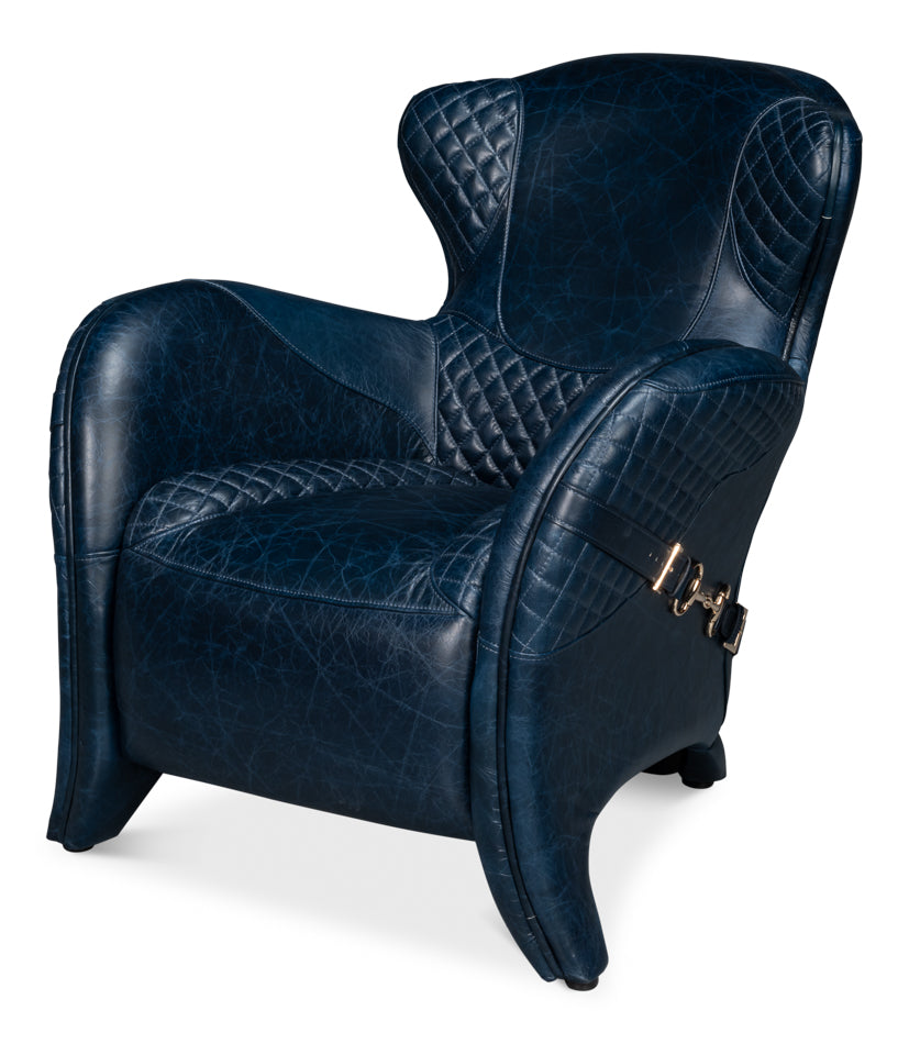 Colorado Leather Arm Chair - Blue