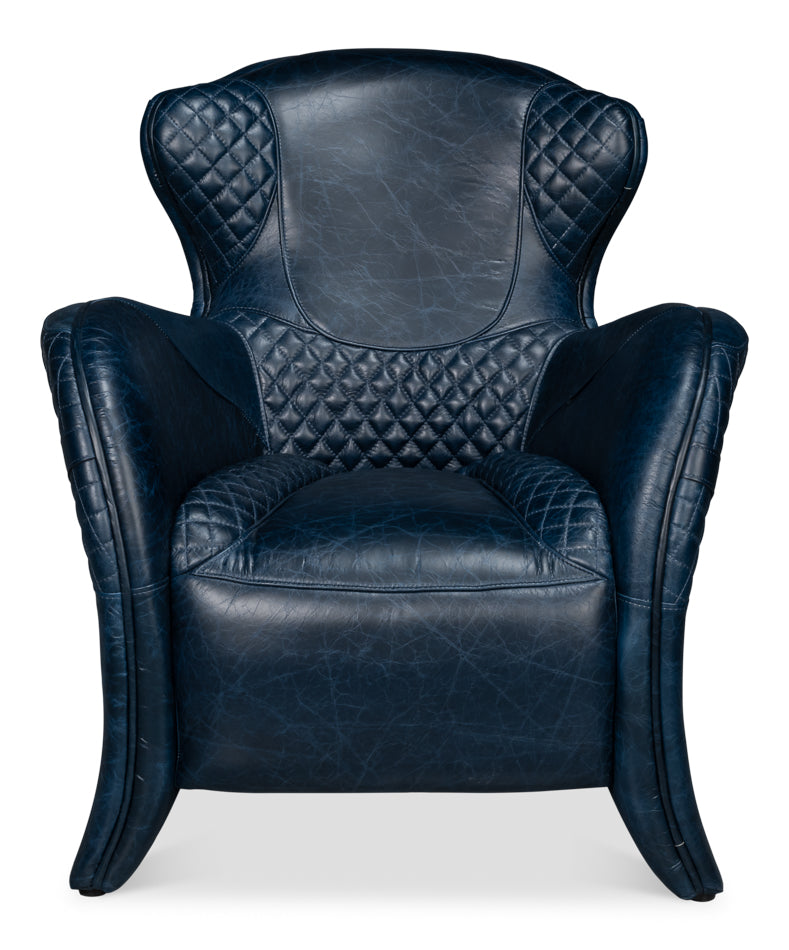 Colorado Leather Arm Chair - Blue