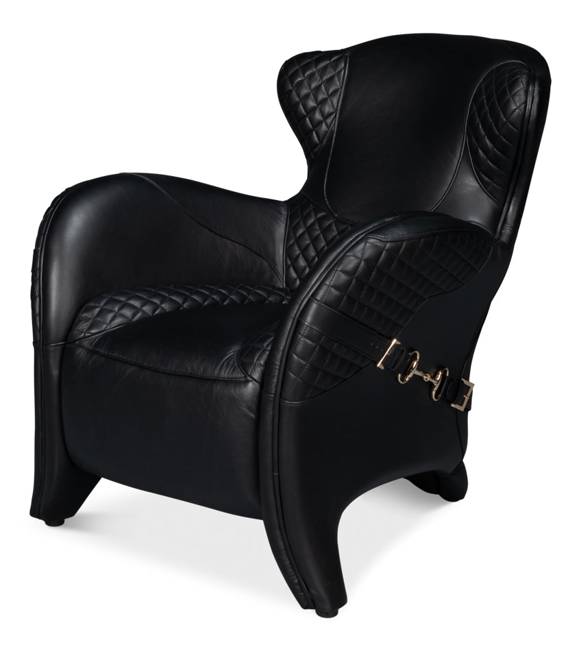 Colorado Leather Arm Chair - Black Onyx