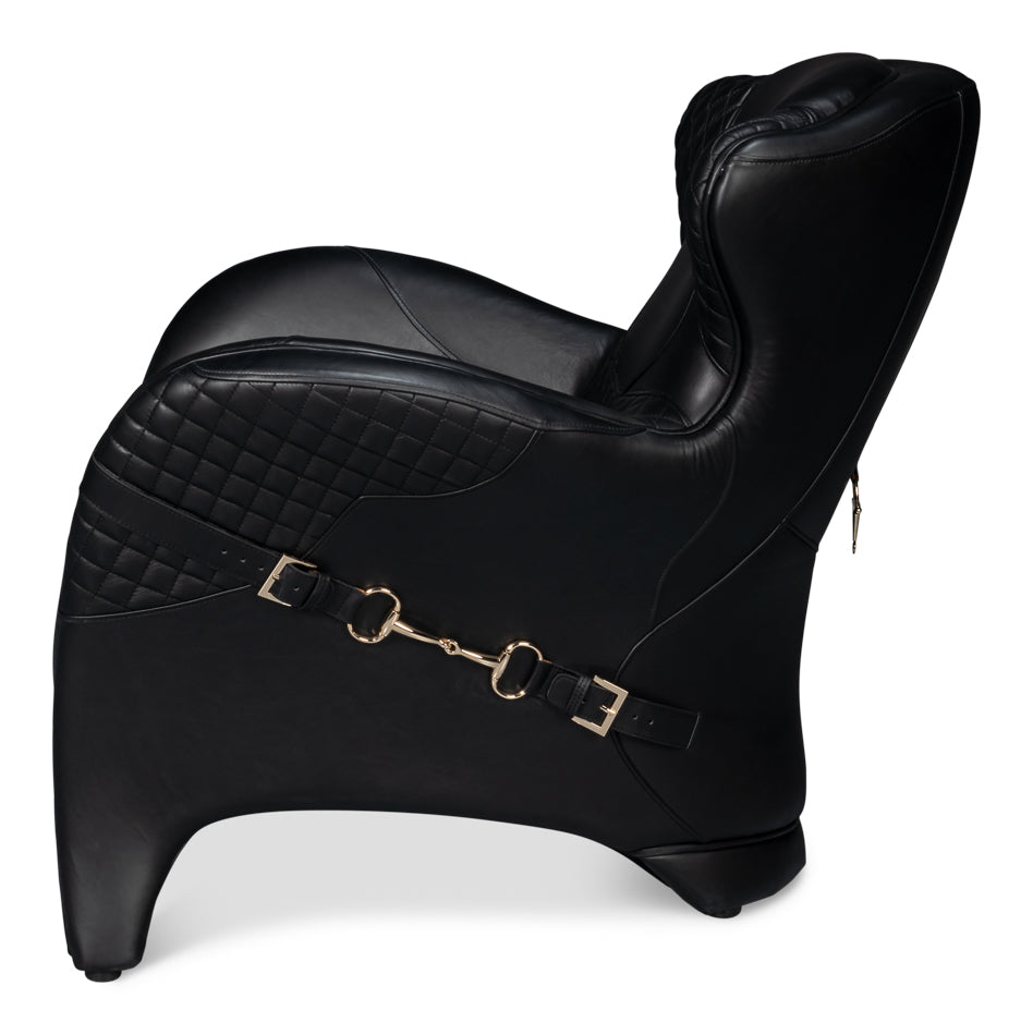 Colorado Leather Arm Chair - Black Onyx