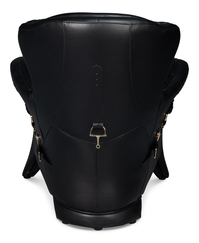 Colorado Leather Arm Chair - Black Onyx