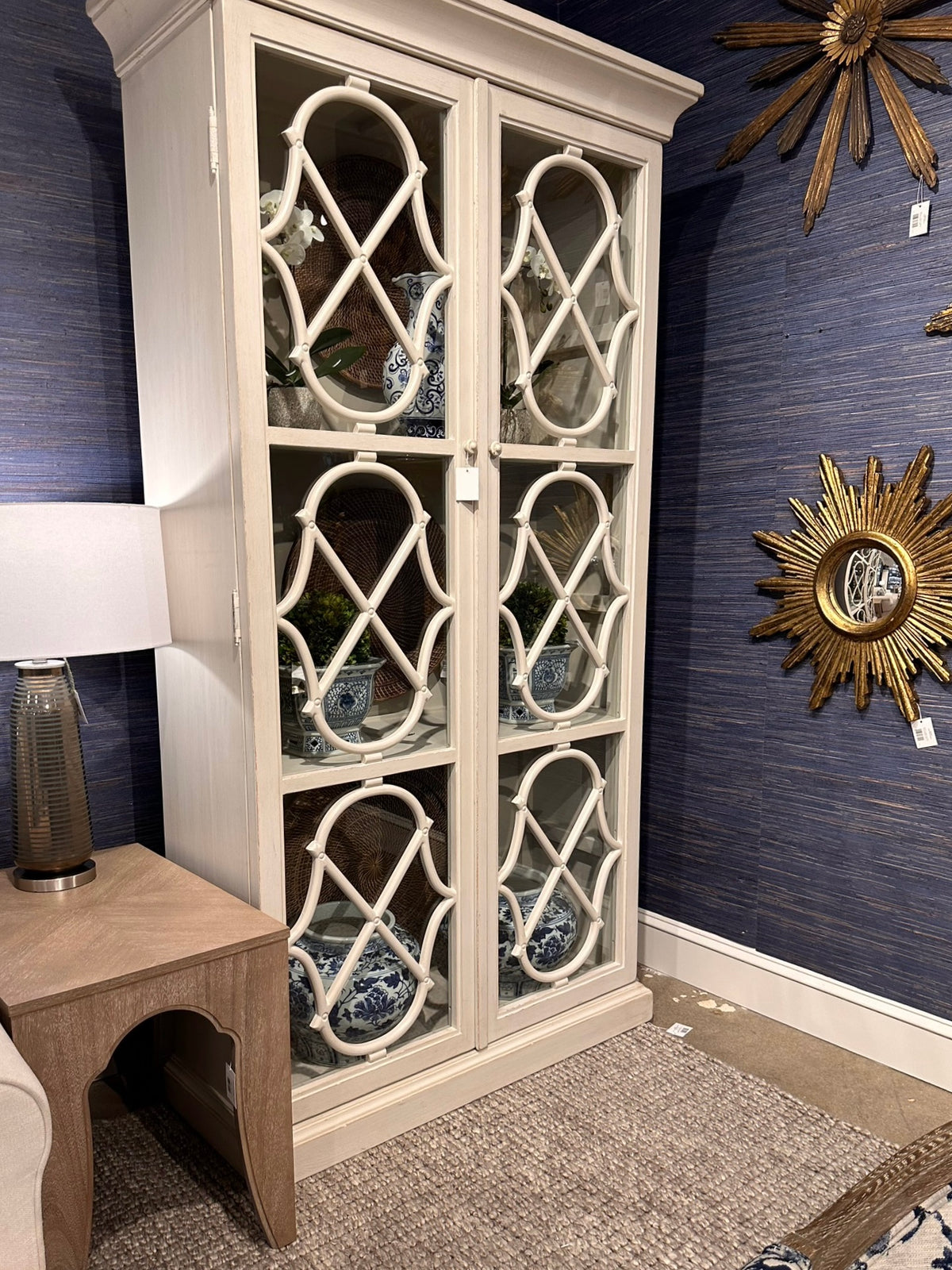 Southern Home Wood Cabinet With Glass Doors