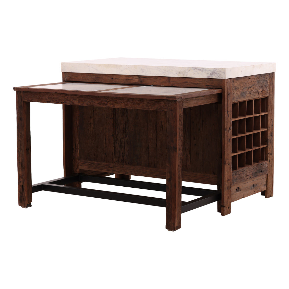 Russel Island Marble Top Kitchen Island with Wine Cabinet Furniture Classics, Marble Top Kitchen Island for sale