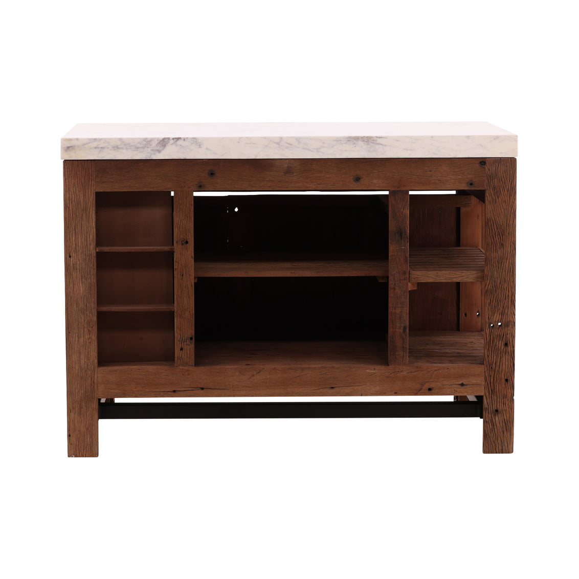 Marble Top Kitchen Island and Wine Cabinet