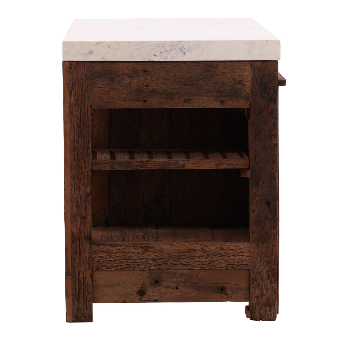 Marble Top Kitchen Island and Wine Cabinet