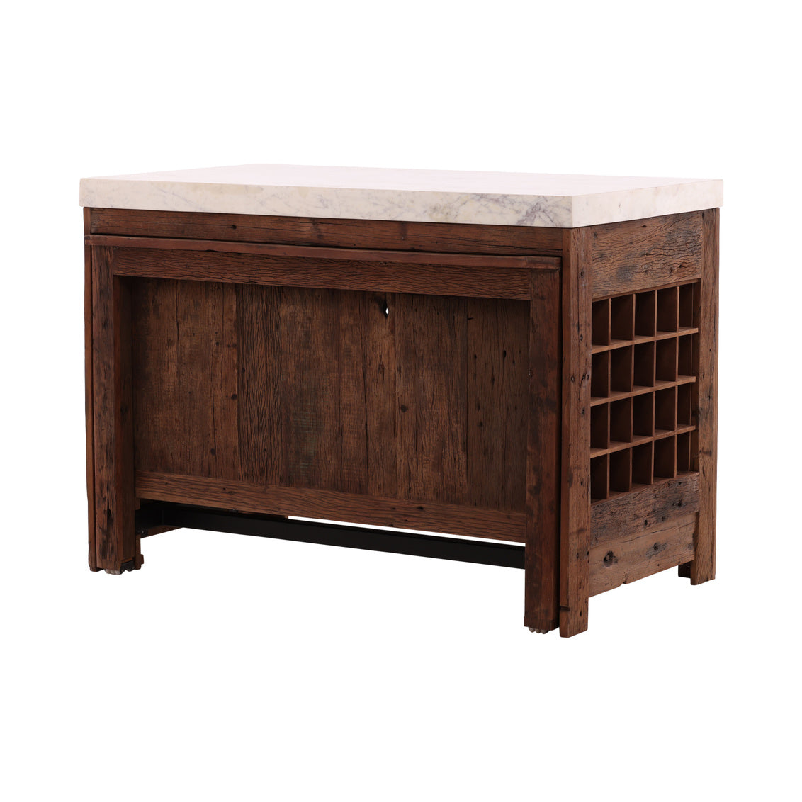 Marble Top Kitchen Island and Wine Cabinet