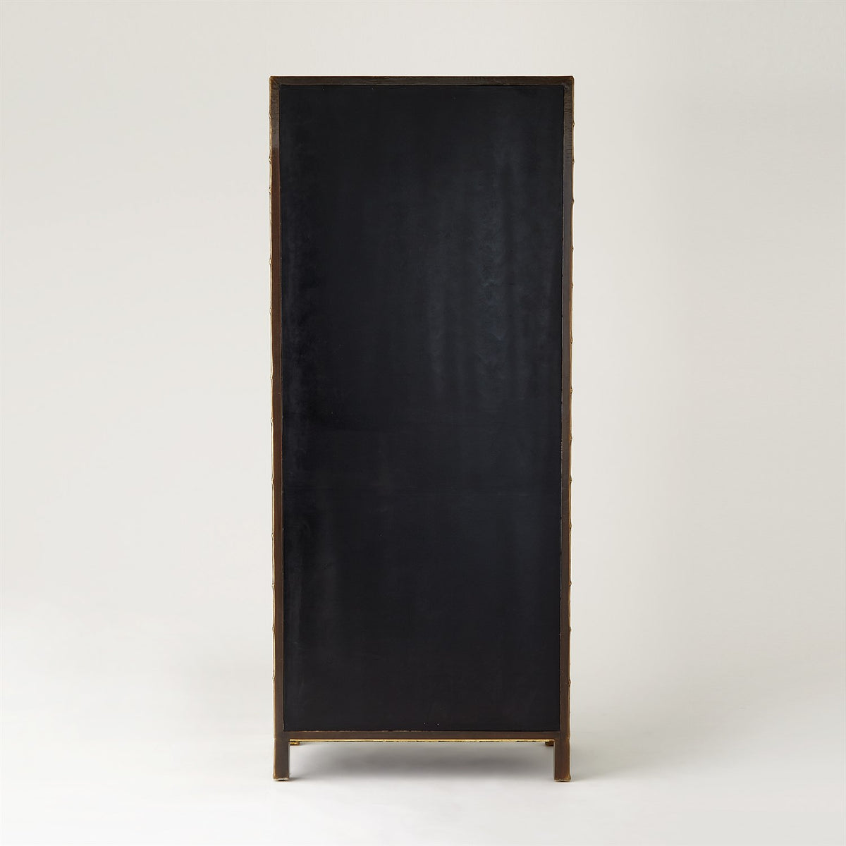 Antiqued Brass Bamboo Display Cabinet