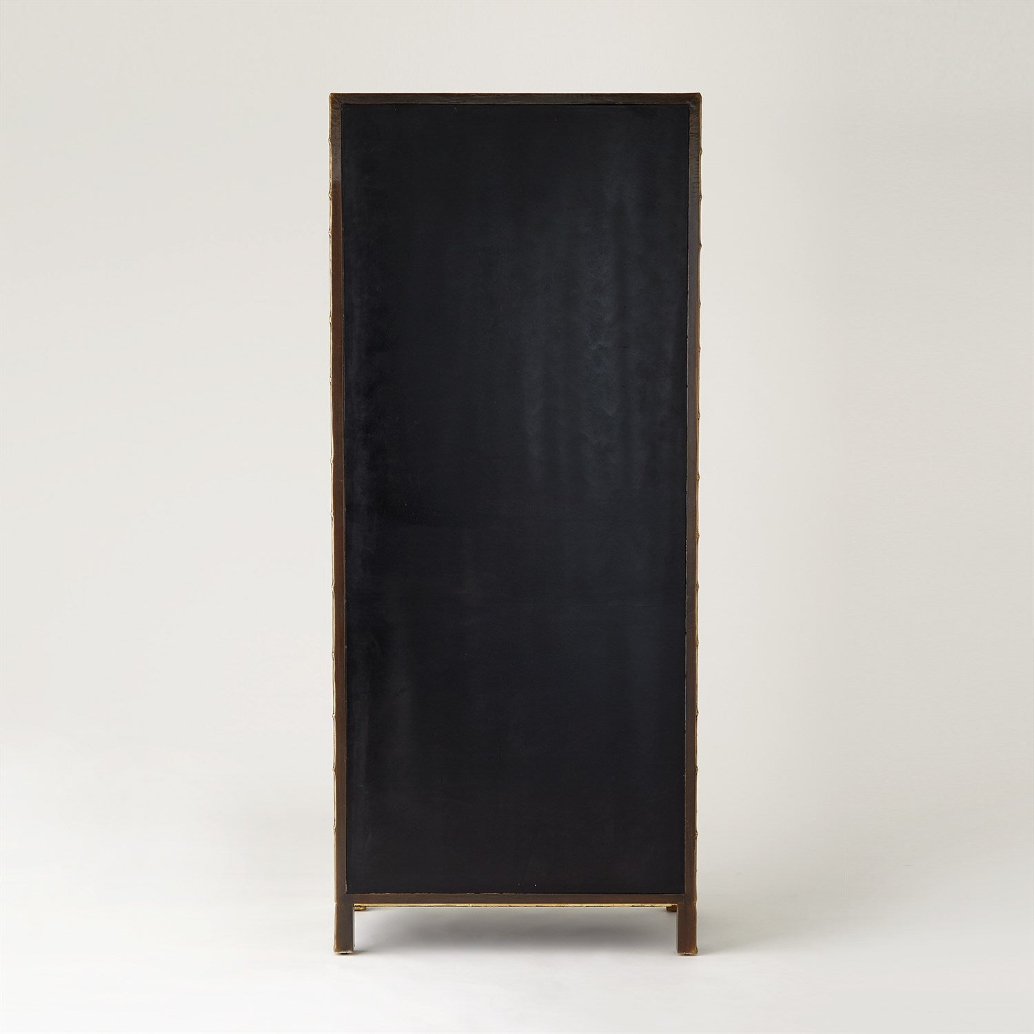 Antiqued Brass Bamboo Display Cabinet