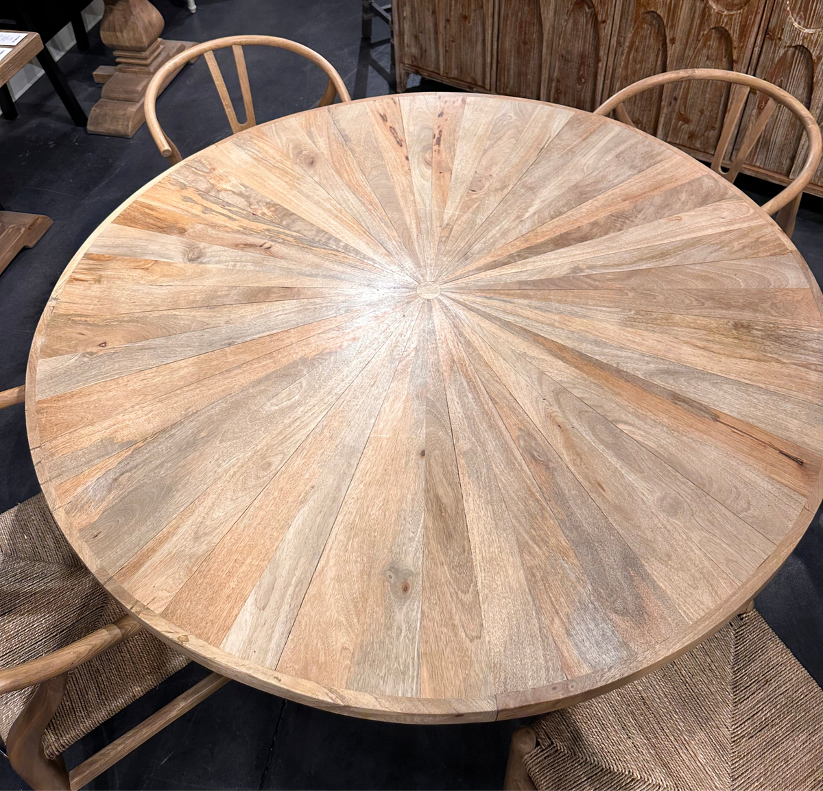 Round Sunburst Dining Table