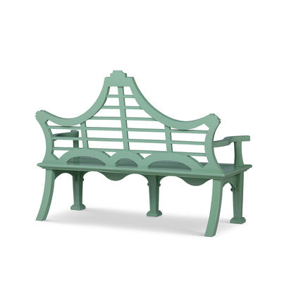 Cast Aluminum English Garden Bench, Green