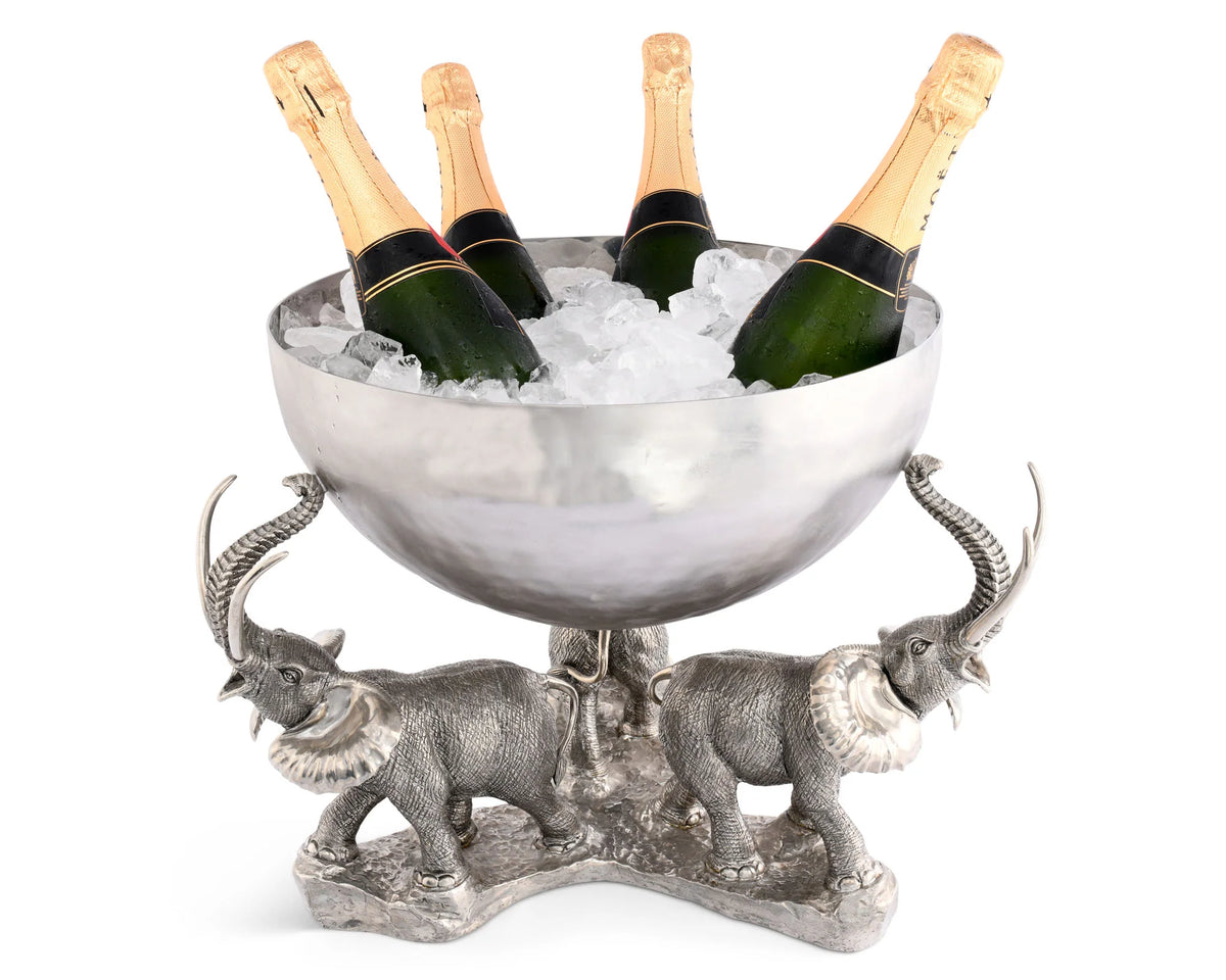 Pewter Elephant Trio Ice / Punch Tub